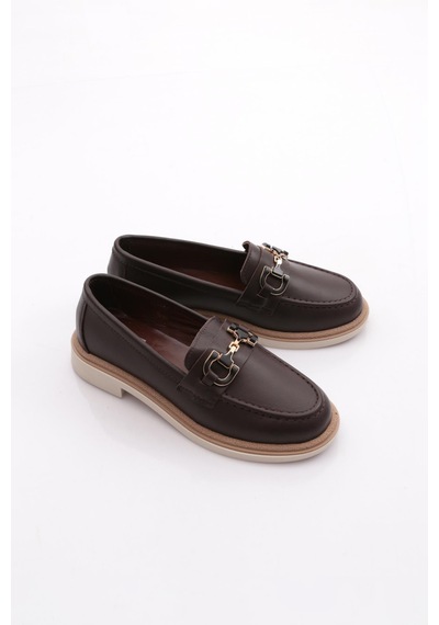 Dgn 1556 Kadin Loafer Ayakkabi Kahve