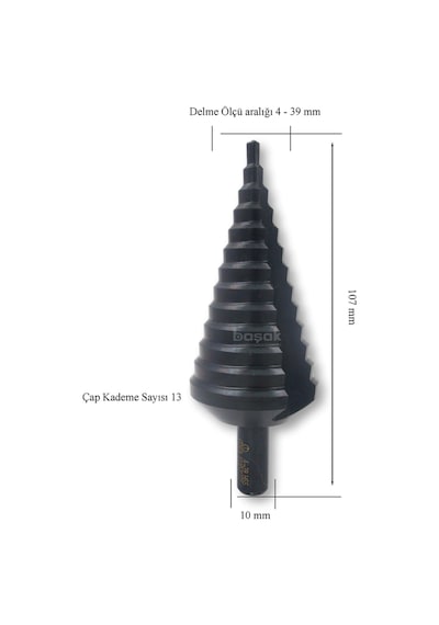 Mte 4-39 Mm 13 Kademeli Sac Delme Matkabı Hss