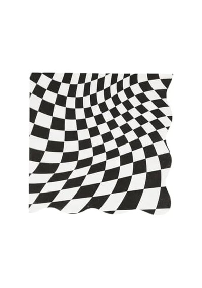 - Halloween Checker Large Napkins - Bayramı Damalı Peçeteler L 16'lı -