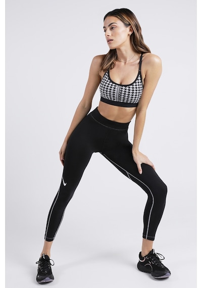 Nike Swoosh Women's Graphic High-rise 7/8 Leggings Pamuklu Yüksek Belli Tayt Siyah
