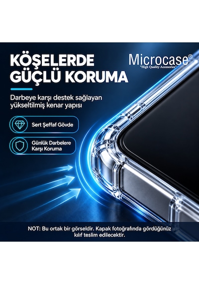 Microcase Samsung Galaxy Z Flip 8 İle Uyumlu Sert Kristal Kapaklı Kılıf Şeffaf- Al3157 Siyah