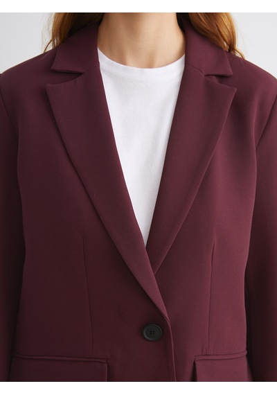 Lcw Vision Bordo Krep Kadın Blazer Ceket