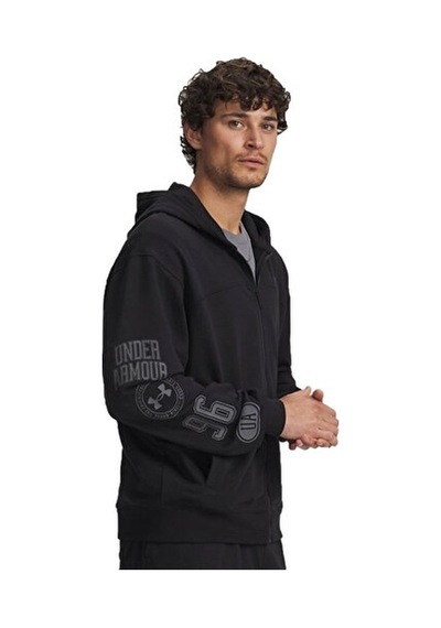 Under Armour Ua Rival Lw Graphic Fz Erkek Günlük Ceket 6014687-001 Siyah Siyah