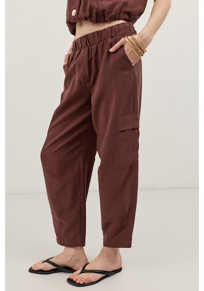 Antioch Lyocell Karışımlı Barrel Pantolon Bordo