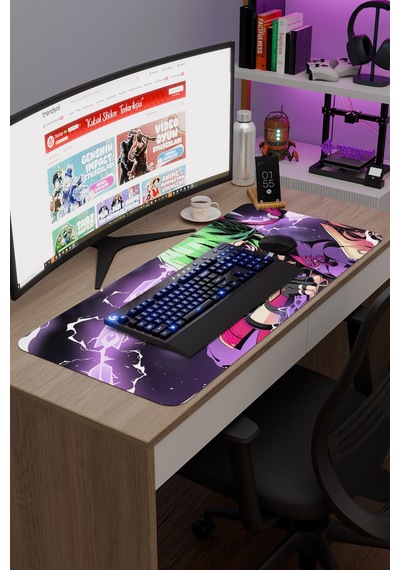 Kuki Shinobu Genshin Impact Anime Oyuncu V3 - 90x40 Xxl Gaming Mouse Pad Fare Altlığı