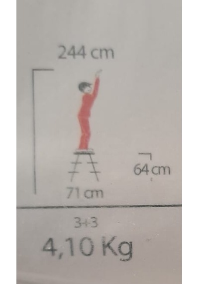 Çift Çıkışlı Metal Merdiven 3 Basamak 3+3 Basamaklı