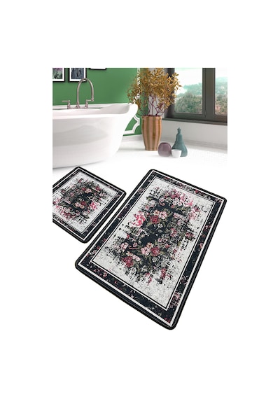 Arrosa Banyo Halısı Djt 2 Li Set Banyo Halısı Paspas Yıkanabilir Kaymaz Çok Renkli