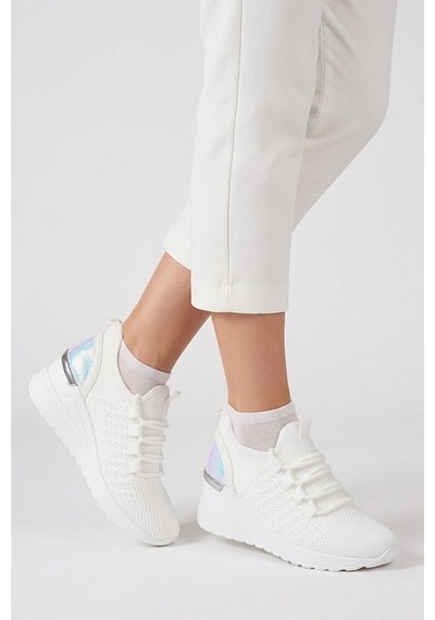 Elit Btflrft-607 Kadın Gizli Dolgu Topuklu Klasik Sneaker Beyaz