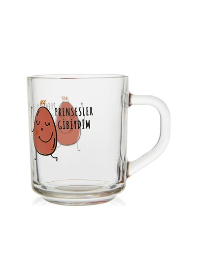 Rengaa Kulplu Desenli Cam Kupa - Asorti - 250 Ml Renkli