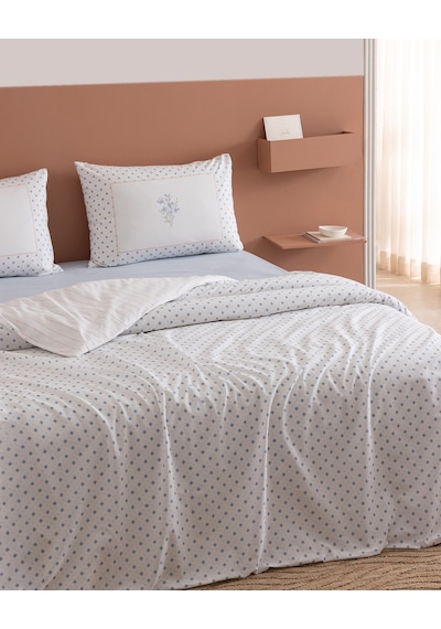 Madame Coco Georgette Tek Kişilik %100 Pamuk Ranforce Baskılı Çarşaflı Nevresim Takımı - Mavi/pembe 8684427335376 Çok Renkli