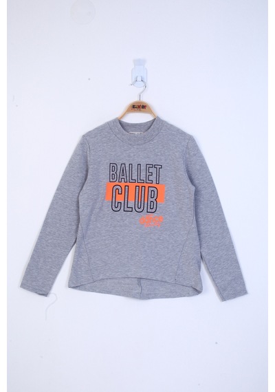 Toontoy Kız Çocuk Ballet Club Baskılı Sweatshirt Gri Melanj Toontoy Kız Çocuk Ballet Club Baskılı Sweatshirt Gri Melanj