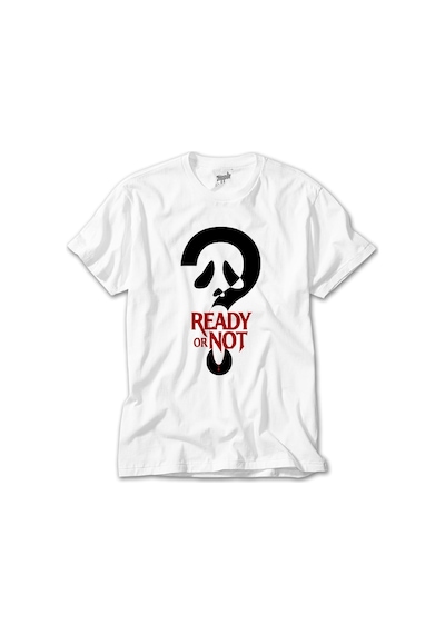 Scream Ready Or Not Beyaz Tişört Beyaz