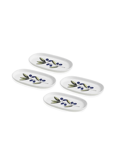 The Mia Olivos Oval Servis 4lü 21 Cm Çok Renkli