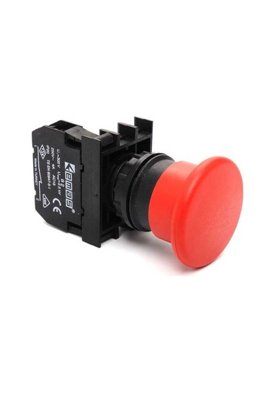 Emas B200e B Serisi Plastik 1nc Acil Stop 40 Mm Çevirmeli Kırmızı 22 Mm Buton