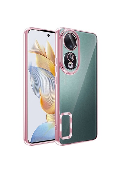 Honor 90 Kılıf Kamera Korumalı Logo Gösteren Zore Omega Kapak Rose Gold