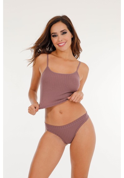 Sensu Kadın Fitilli Soft Renkler 3'lü Tanga Külot Set - Kts4052 Asorti Asorti