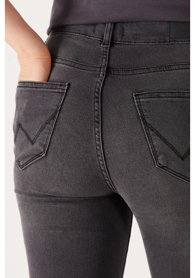 Wrangler Slim Fit Dar Kesim Normal Bel Siyah Esnek Jean Kot Pantolon W26LKBT15 Koyu Gri