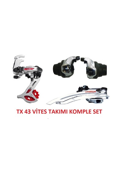 Bisiklet Tx-43 Vites Takımı Komple Set 3'lü Gri