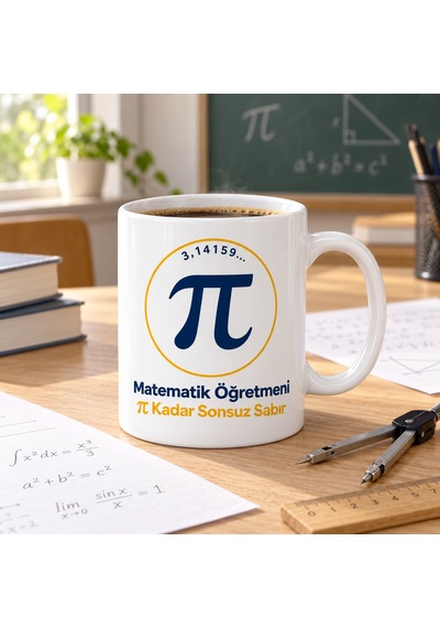 Buradabulabilirsin Matematik Öğretmeni Sonsuz Sabır Tasarımlı Porselen Kupa - Model 372 Bbz Çok Renkli