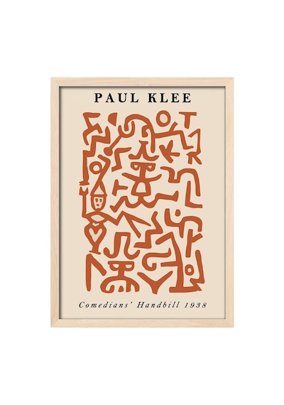 Paul Klee Doğal Ahşap Çerçeveli Poster, Dekoratif Sanatsal Duvar Tablosu