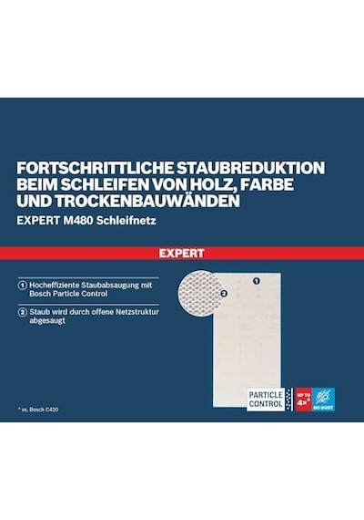 Professional 10 Parça Expert M480 Ağ Zımpara Seti Boyalı Ahşap, Sert Ahşap, 80x133 Mm, Aksesuar Titreşimli Zımpara Makinesi