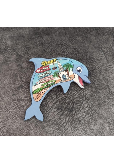 Magnet Balık Caretta Kule Buzdolabı Süsü Ahşap Magnet Mıknatıslı Hediyelik Eşya