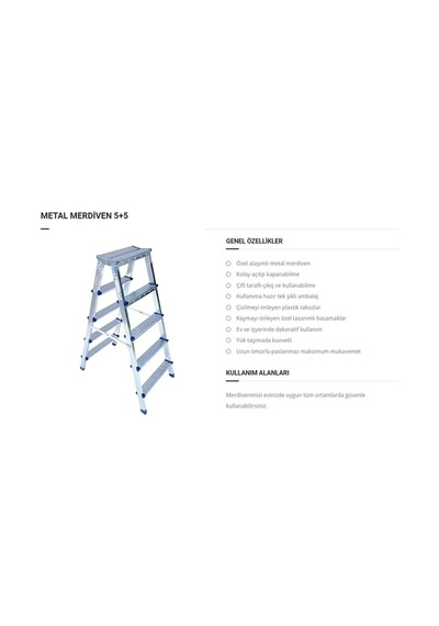 5 X 5 Çift Taraflı Metal Merdiven Merdiven
