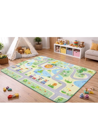 Kids Double Sided Play Mat 120x120 CM Soft Foam Baby Mat, Foldable & Easy To Clean