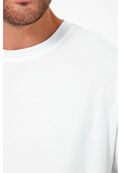 Urbantrendstore Left Unisex Sade Basic Yazlık Beyaz Tshirt Oversize Fit Rahat Geniş Salaş T-shirt Günlük Tişört