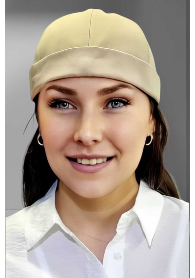 Unisex %100 Pamuklu Docker Şapka Bej