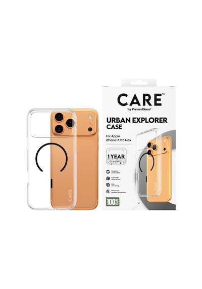 Care By Panzerglass Flagship Apple Uyumlu iPhone 17 Pro Max Transparent Urban Explorer Siyah Magsafe Kılıf