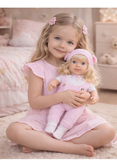 Konuşan Bebeğim 60 Cm Türkçe Konuşan Örgü Tulum Ve Şapkalı Kafası Bacakları Kolları Et Oyuncak Bebek 57162804