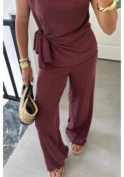Paw Garage Kadın Sienna 4 Mevsim Bordo Bağlama Detaylı Krinkıl Kumaş Bluz Pantolon Takım Bordo Paw Garage Kadın Sienna 4 Mevsim Bordo Bağlama Detaylı Krinkıl Kumaş Bluz Pantolon Takım Bordo