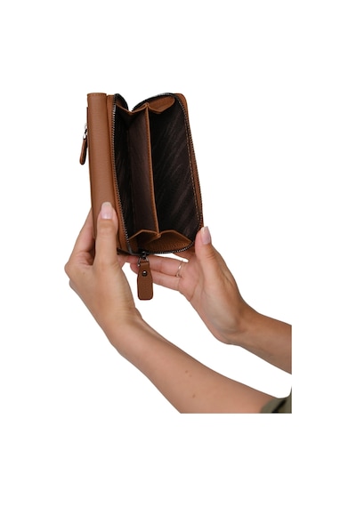 Mft Leather Hakiki Deri Kadın Cüzdan Vanilla 2716 Flother Mat Fındık