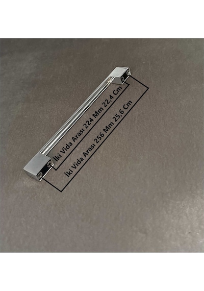 Star Parlak Krom Mutfak Dolap Çekmece Köprü Kulp 224 Mm 256 Mm 22,4 Cm - 25,6 Cm 3 Adet