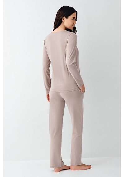 Pierre Cardin Kadın Kahverengi Pijama Takımı Pc9116-s-v2 Kahverengi