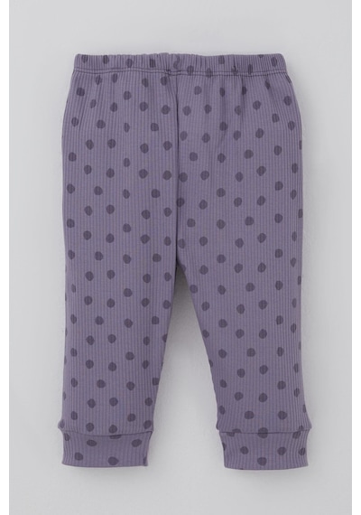 Breeze Kız Bebek Pijama Takımı Omuzdan Patlı Puantiye Desenli 4 Ay-1 Yaş, Lila Lila