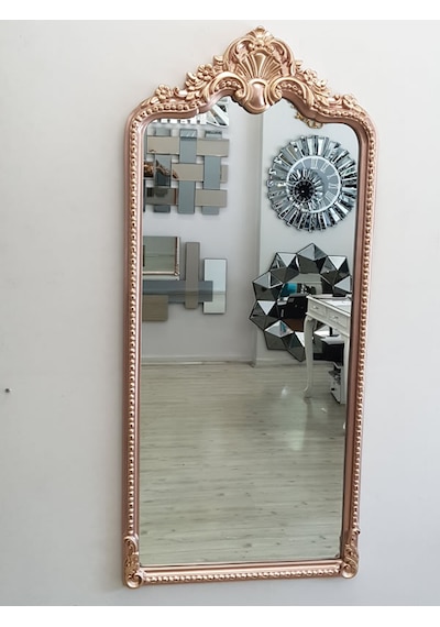 Ayna Denizi Princess Great Copper Gold Model Rose Gold Altın Renk Dekoratif Boy Aynası Altın - Rose Gold