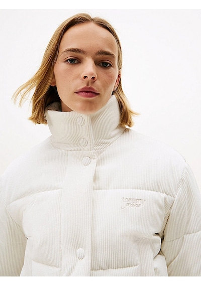 Tommy Hilfiger Tjw Kadife Şişme Kadın Beyaz Ceket Dw0dw21658ybh Beyaz