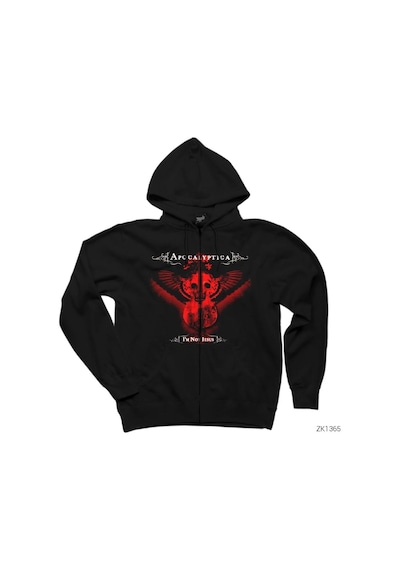 Apocalyptica Im Not Jesus Siyah Fermuarlı Kapşonlu Sweatshirt Siyah