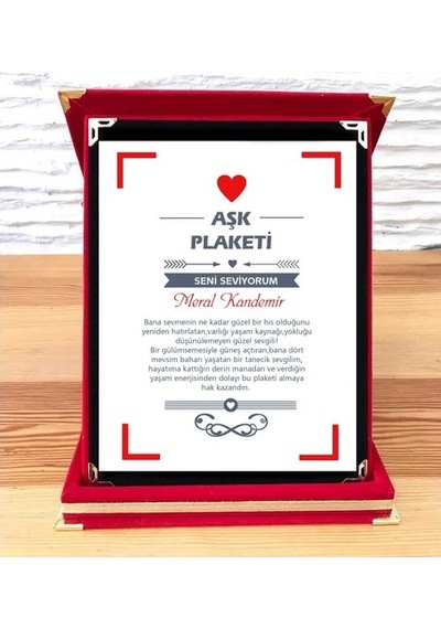 Sevgiliye Hediye Aşk Plaketi