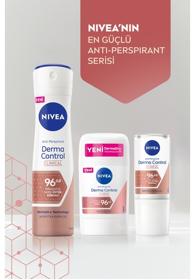 Kadın Roll-on Deodorant Derma Control Clinical 50 Ml,96 Saat Koruma,c Vitamini İle Kararmaya Karşı