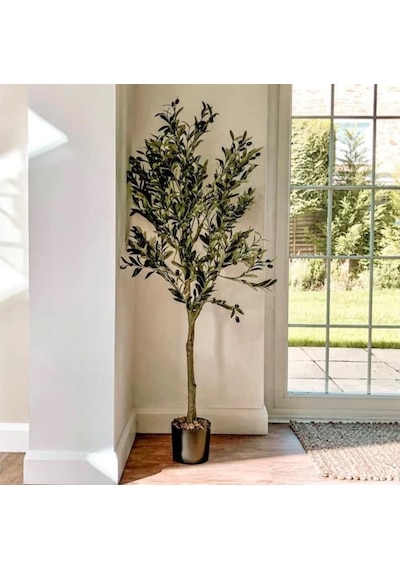 Yapay Zeytin Ağacı 160Cm Tek Gövdeli Çalılı Doğal Gerçek Görünüml