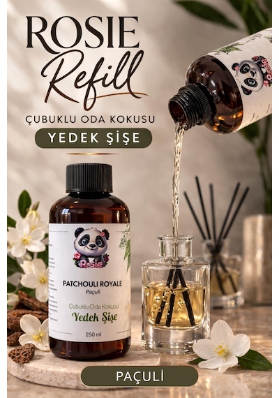 Rosie Patchouli Royale Çubuklu Oda Kokusu Yedek Şişe 250 Ml Paçuli & Amber Notalı Yedek Şişe Fresh