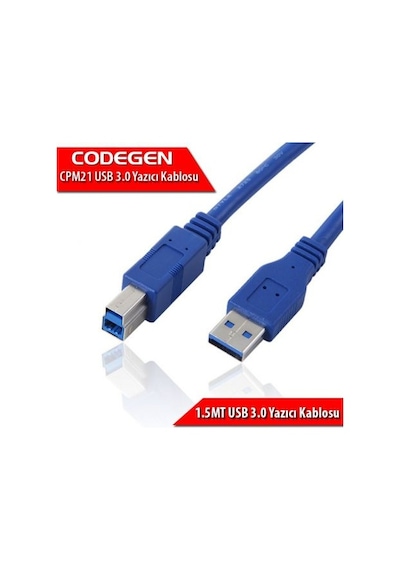 CODEGEN CPM21 1.5 Metre USB 3.0 Yazıcı Kablosu (Am-Bm)