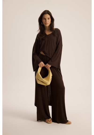 Mai Studios Co. Raina Kahve Kimono Basic Üçlü Takım Kahve Mai Studios Co. Raina Kahve Kimono Basic Üçlü Takım Kahve
