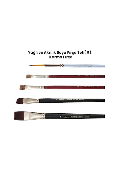 Yağlı Ve Akrilik Boya Fırça Seti 11 Karma Fırça