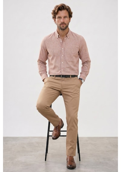 Tudors Erkek Regular Fit Klasik Kesim Oversize Pamuklu Keten Doku Düğmeli Yaka Kahverengi Gömlek-42586 Tudors Erkek Regular Fit Klasik Kesim Oversize Pamuklu Keten Doku Düğmeli Yaka Kahverengi Gömlek-42586