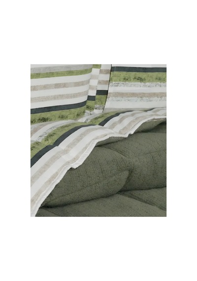Çift Kişilik Uyku Seti Sherpa Comforter Haki