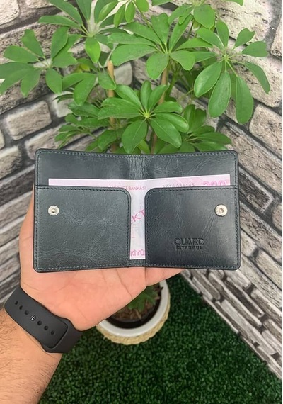 Guard Antik Siyah Patlı Tasarım Deri Kartlık - 173gua2307t1439 Çok Renkli